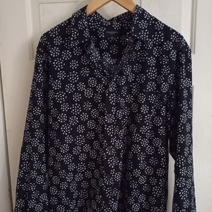 Club Monaco Floral L/S Shirt Slim Fit Large